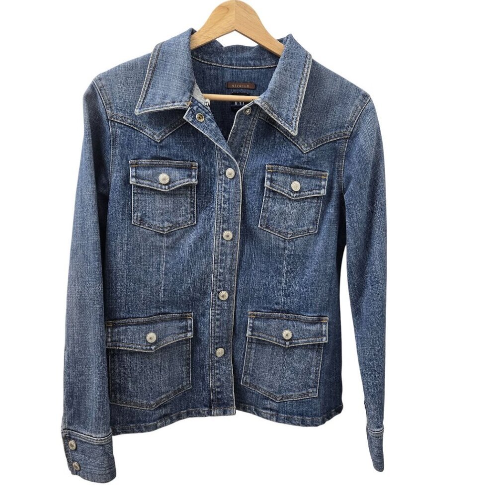 Vtg Gap Denim Jacket Women Small Snap Front western Y2K Rodeo Utility Retro Boho